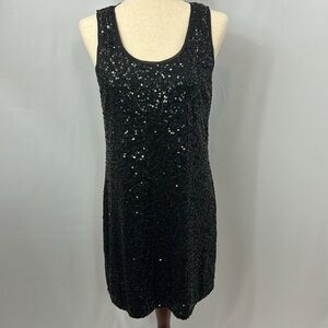 LOFT BY ANN TAYLOR BLACK SEQUIN DRESS  SIZE S